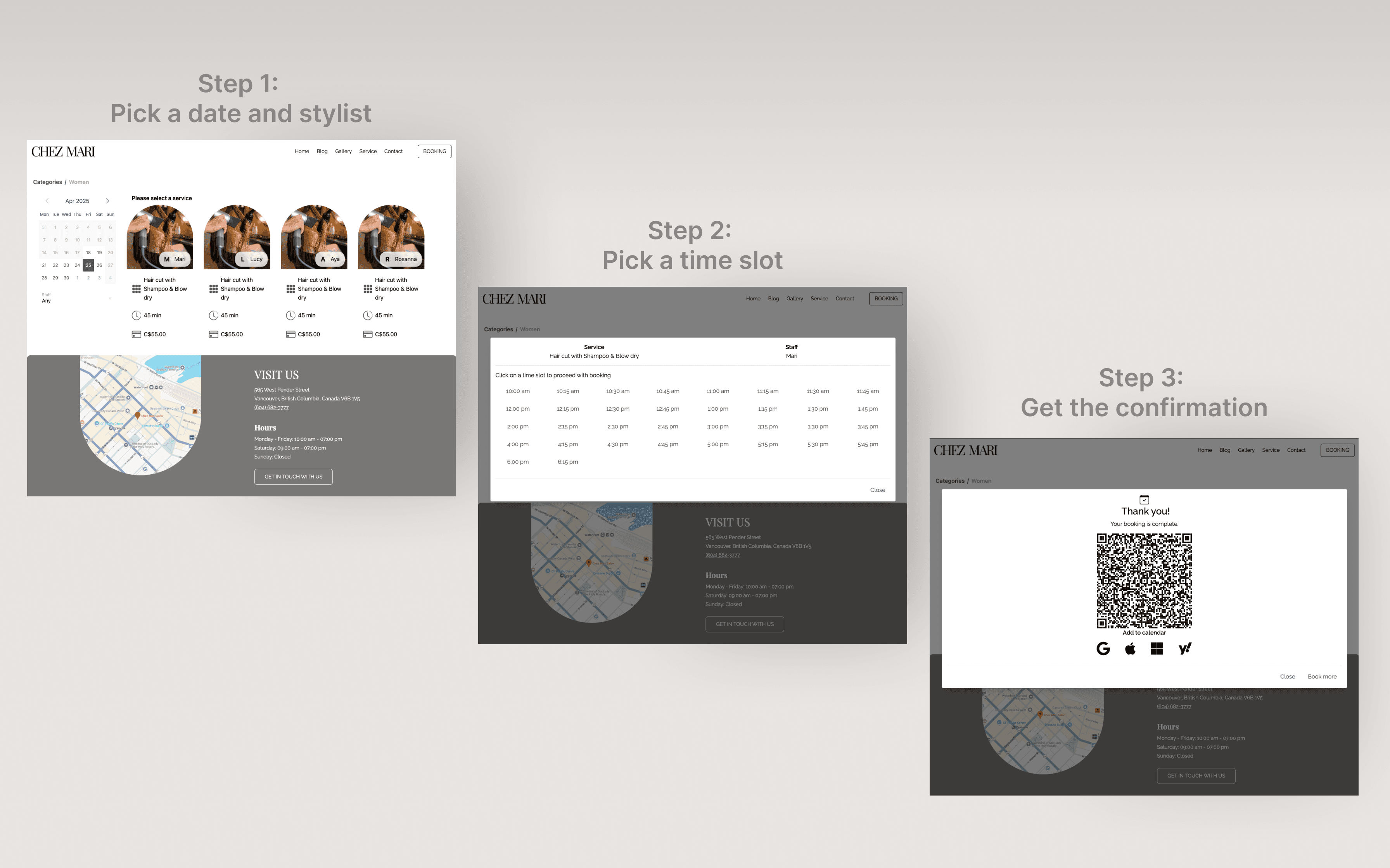 chezmari-Booking Page (Bookly Plugin)