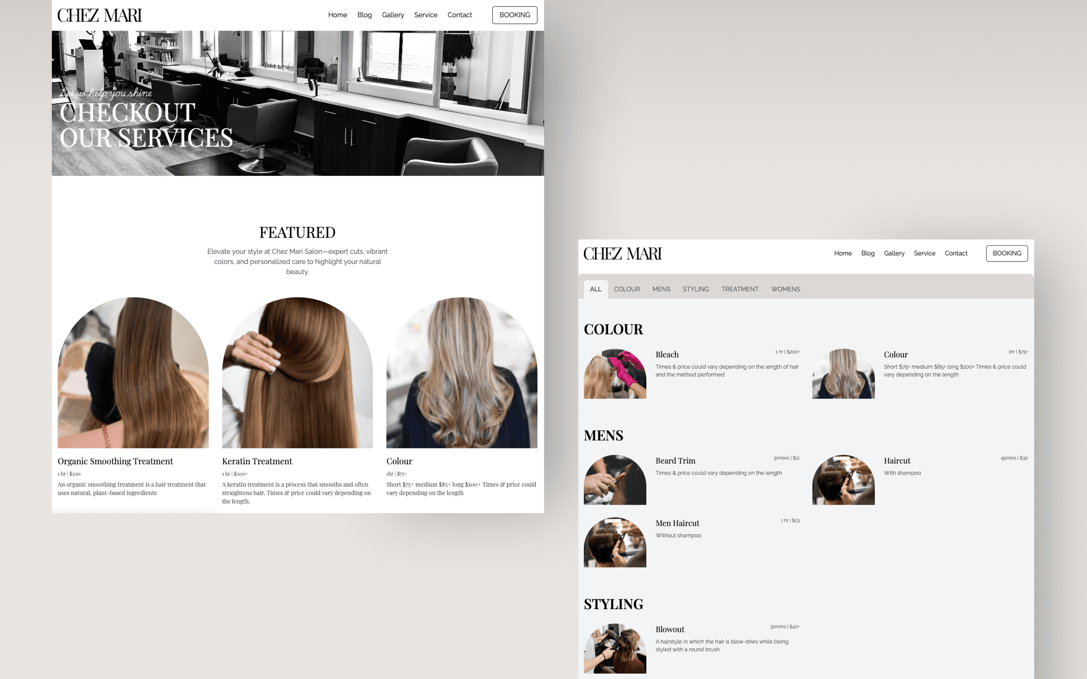 chezmari-Services page